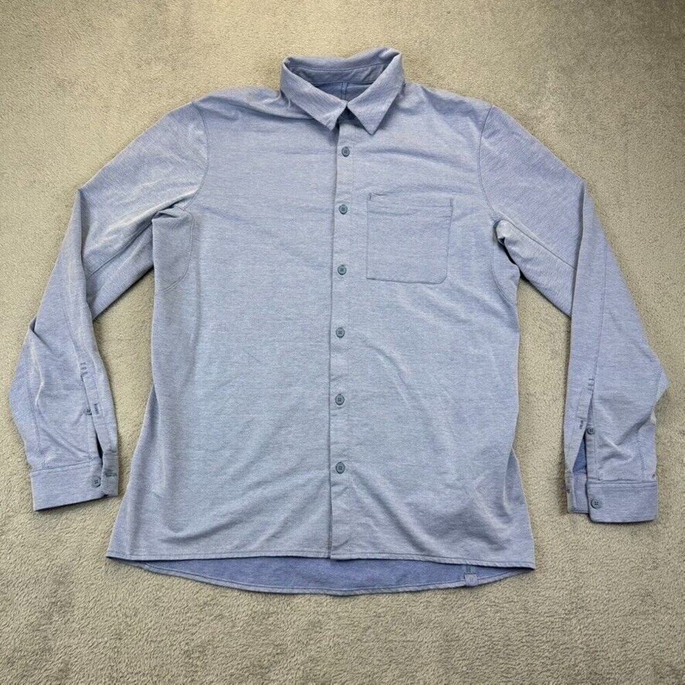 Lululemon Commission Long Sleeve Button Up Shirt Blue Mens Size L Large